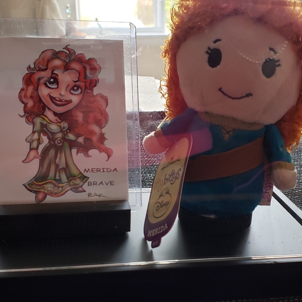 Hallmark's Itty Bitty Merida and Artwork by RAK